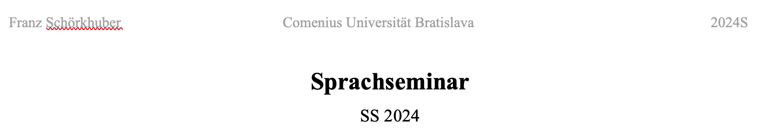 2024S Sprachseminar II / III